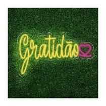 Painel Neon Led Gratidão Coração Decorativo Luminoso Painel Neon Led Gratidão Coração Decorativo Luminoso