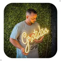 Painel Neon Led Gratidão Quarto Decoração