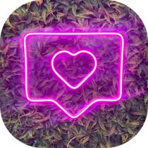 Painel Neon Led Like Instagram Iluminação 35cm Cor Rosa Luz Coração Instagramavel Painel Neon Led Like Instagram Iluminação 35cm Cor Rosa Luz Coração Instagramavel