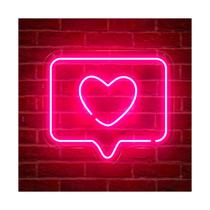 Painel Neon Led Like Instagram Iluminação Rosa 30 Cm