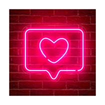 Painel Neon Led Like Instagram iluminação rosa 30cm
