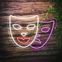Painel Neon Led Máscaras Carnaval Festa Balada Instagramável