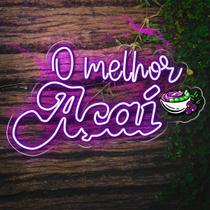 Painel Neon Led O Melhor Açaí Decoração Sorveteria Moderna