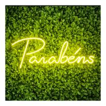 Painel Neon Led Parabens escrita aniversario decoração Painel Neon Led Parabens escrita aniversario decoração