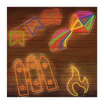 Painel Neon Led Super Kit Festa Junina Fogueira Balão