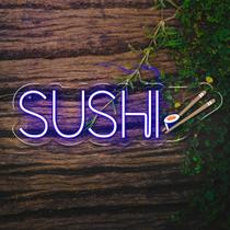 Painel Neon Led Sushi Decoração Restaurante Japonês Luz Painel Neon Led Sushi Decoração Restaurante Japonês Luz