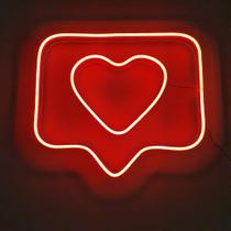 Painel Neon Like Instagram Vermelho 35cm Com Controle Painel Neon Like Instagram Vermelho 35cm Com Controle