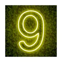 Painel Neon Numero nove 9 Instagram Iluminação 30 Cm