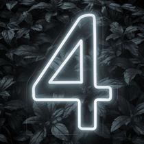 Painel Neon Numero Quatro 4 Instagram Iluminação Branco 50cm