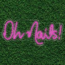 Painel Neon Oh Nails! Decoração Salão Beleza Manicure Unhas