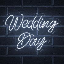 Painel Neon Wedding Day casamento Festa Decoração