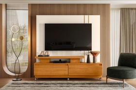 Painel New Apolo para TV de até 75 polegadas (COM RODÍZIOS) - Cinamomo / OFF WHITE - Madetec