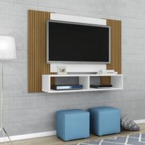 Painel Nilo p/ TVs 47 Sala de Estar Branco/Ripado