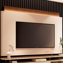 Painel Nobre com LED TV até 85 Polegadas em Off White/Castanho G26 - HB Móveis Painel Nobre com LED TV até 85 Polegadas em Off White/Castanho G26 - HB Móveis