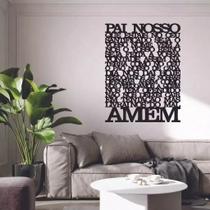 Painel Oração Pai Nosso Em Relevo Mdf 3mm Sala Quarto Parede Preto Painel Oração Pai Nosso Em Relevo Mdf 3mm Sala Quarto Parede Preto
