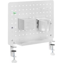 Painel Organizador Pegboard Grid Space Office em Aço para Escritório Branco Fortrek