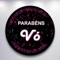 Painel p/ Festa Dia Dos Avós Com Capas Redondo Sublimado Parabéns Vó Casal De Velhinhos Festa Infant