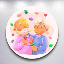 Painel p/ Festa Dia Dos Avós Com Capas Redondo Sublimado Parabéns Vó Casal De Velhinhos Festa Infant