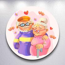 Painel p/ Festa Dia Dos Avós Com Capas Redondo Sublimado Parabéns Vó Casal De Velhinhos Festa Infant