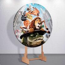 Painel p/ Festa Infantil Animais Selvagens Estampa De Zoológico Capas Redondo Tamanhos Mini E Grande Painel p/ Festa Infantil Animais Selvagens Estampa De Zoológico Capas Redondo Tamanhos Mini E Grande