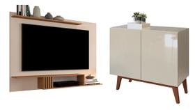 Painel p/TV ate 55" + Buffet Retro Eros com 2 Portas OFF Painel p/TV ate 55" + Buffet Retro Eros com 2 Portas OFF