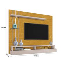 Painel p/ TV até 55" MDF/MDP c/ Nicho, LED, Prateleira Vidro Cor:Naturale/OffWhite