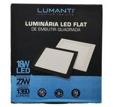 Painel Paflon Luminária LED FLAT quadrada de embutir 18W Lumanti