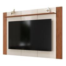 Painel Para Até 75 Polegadas 1,82m Detalhe Frisado Com Prateleira Heloisa Off White/madeirado Off White / Madeirado