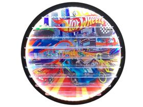 Painel Para Carrinho Hot Wheels Mdf Redondo Luminoso 44,5 Cm