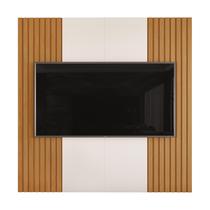 Painel para Sala Estar Sierra Ripado 2.2 X 2.2 TV até 72 Cor:Off White/Nature Painel para Sala Estar Sierra Ripado 2.2 X 2.2 TV até 72 Cor:Off White/Nature