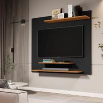 Painel Para Sala TV Até 42” Com Prateleiras MDP Dubai - JM3 Móveis Cor:Preto/Nature