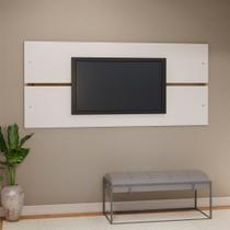 Painel para TV 200cm Branco Madeirado Lilies Móveis - Estilare