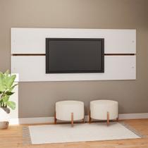 Painel para TV 220cm Branco Madeirado