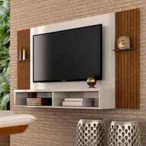 Painel Para Tv 43" Alasca Com Nicho Off/fr Ripado - Móveis Arapongas