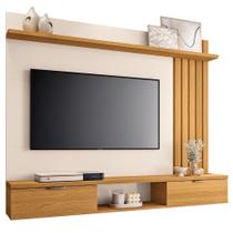 Painel Para Tv 55 Pol Com Bancada Suspensa Lake B01 Cinamomo Off White - Lyam Decor Painel Para Tv 55 Pol Com Bancada Suspensa Lake B01 Cinamomo Off White - Lyam Decor