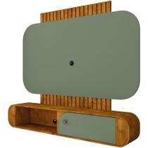 Painel Para Tv 55 Pol Com Bancada Suspensa Maestri B02 Naturalle Pistache - Lyam Decor Painel Para Tv 55 Pol Com Bancada Suspensa Maestri B02 Naturalle Pistache - Lyam Decor