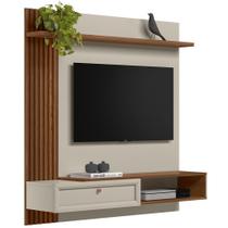 Painel Para Tv 55 Pol Com Bancada Suspensa Sollare L05 Freijó Off White - Lyam Decor