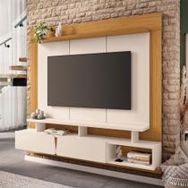 Painel Para TV 60 Pol com Bancada Suspensa 160cm Sideral B01 Off White Cinamomo - Lyam Decor Painel Para TV 60 Pol com Bancada Suspensa 160cm Sideral B01 Off White Cinamomo - Lyam Decor