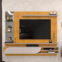 Painel Para TV 60 Pol com Bancada Suspensa 180cm Judá D05 Cedro Bali - Lyam Decor