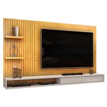 Painel Para Tv 60 Pol Com Bancada Suspensa 190cm Elion D05 Cedro Bali - Lyam Decor