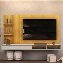 Painel Para TV 60 Pol com Bancada Suspensa 190cm Elion D05 Cedro Bali - Lyam Decor Painel Para TV 60 Pol com Bancada Suspensa 190cm Elion D05 Cedro Bali - Lyam Decor