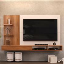 Painel Para TV 60 Pol com Bancada Suspensa 190cm Elion D05 Freijó Off White - Lyam Decor