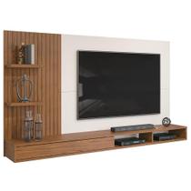 Painel Para TV 60 Pol com Bancada Suspensa 190cm Elion D05 Freijó Off White - Lyam Decor Painel Para TV 60 Pol com Bancada Suspensa 190cm Elion D05 Freijó Off White - Lyam Decor