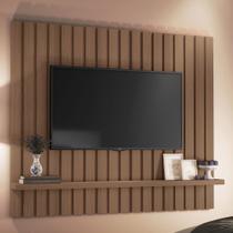 Painel Para TV 60 Pol Ripado 160cm Conect B01 Castanho - Lyam Decor