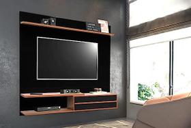 Painel para TV 60 Polegadas Portinari Cor Preto com Mel - Rud Rack