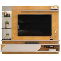 Painel para TV 60 Polegadas Ravi com Espelho e Prateleiras Cedro/Bali - DJ Móveis