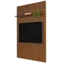 Painel para TV 60 Polegadas Ripado 143x240cm Pratisk D04 Freijó - Mpozenato