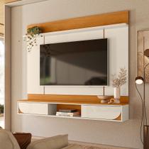 Painel Para TV 65'' Aura com 2 Portas Deslizantes - Cinamomo/Off White Madetec