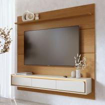 Painel Para TV 65 Pol com Bancada Suspensa 180cm Toronto C04 Off White Matte Naturale - Lyam Decor Painel Para TV 65 Pol com Bancada Suspensa 180cm Toronto C04 Off White Matte Naturale - Lyam Decor