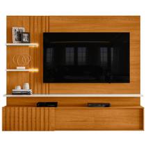 Painel Para TV 65 Pol Com Bancada Suspensa LED Argos M07 Cinamomo Off White - Lyam Decor Painel Para TV 65 Pol Com Bancada Suspensa LED Argos M07 Cinamomo Off White - Lyam Decor